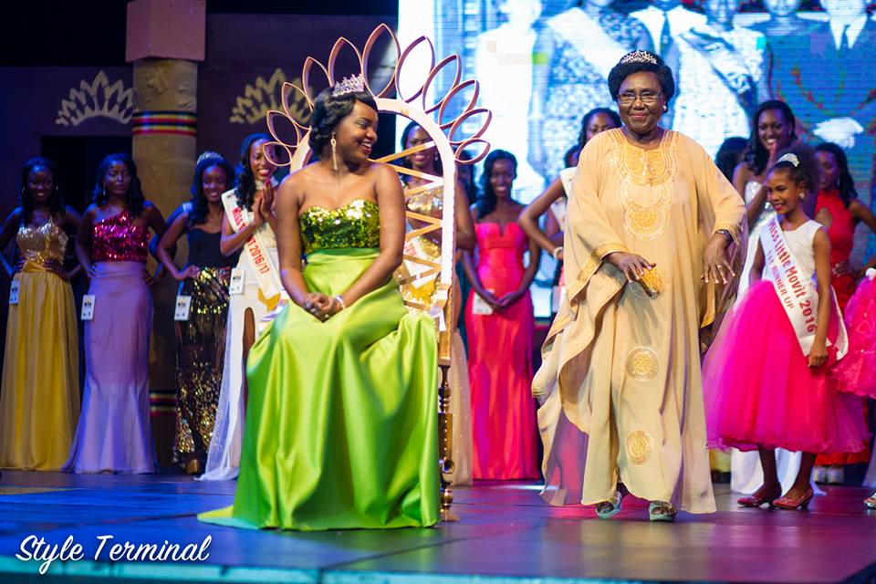 Hon. Cecilia Ogwal with the                                                       winner of Miss Uganda 2016 Leah Kagasa